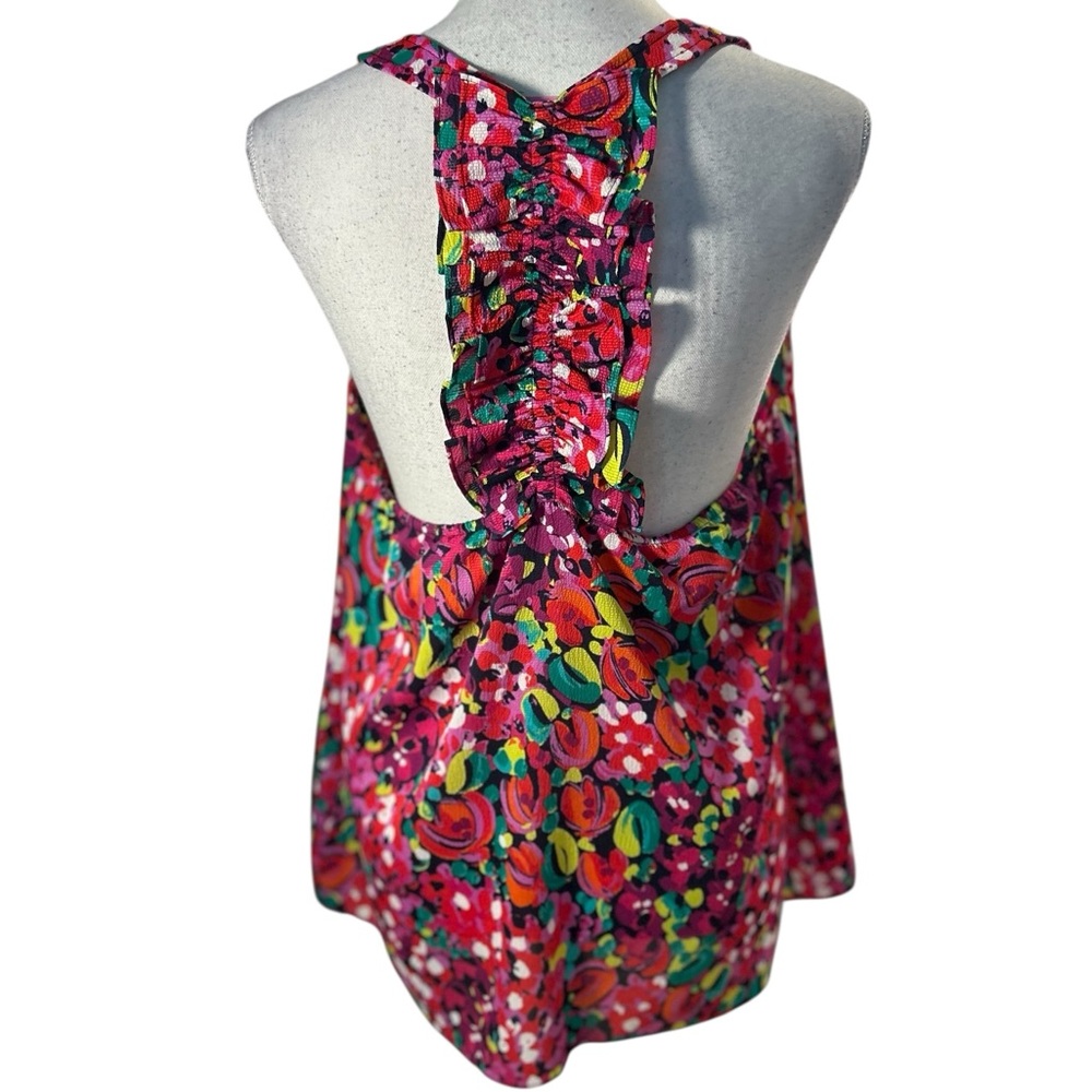 Lilly Pulitzer Ruffled Racerback Fushia Tank Top - Picture 3 of 11